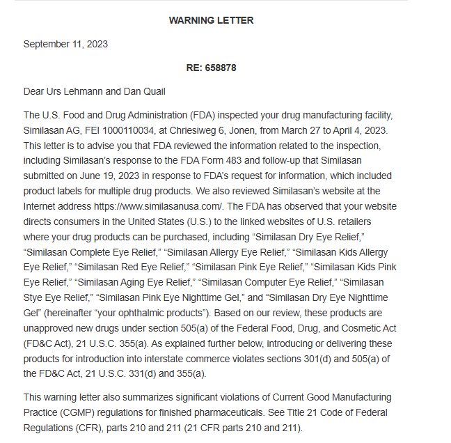 warning letter