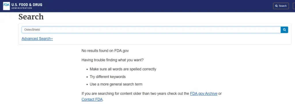 osteoshield fda