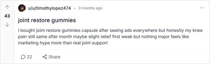 joint restore gummies Scam