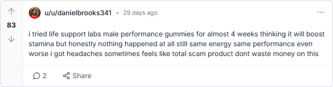 Life Support Labs Male Performance Gummies Scam