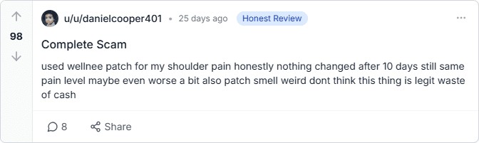 Wellnee Pain Relief Patch Scam
