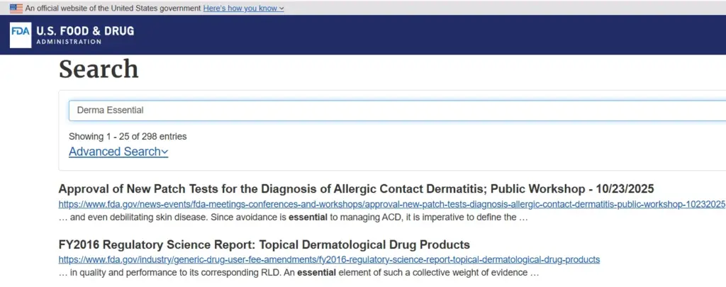 derma essential fda certification