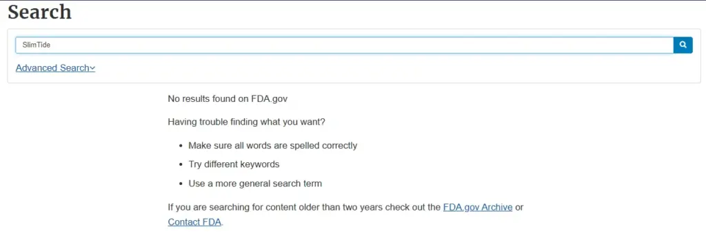 slimtide fda