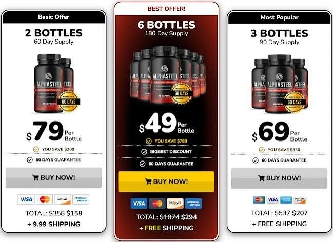Best price for bundle of AlphaSteel supplement.