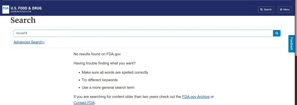 Checking if HorseFil is FDA approved.