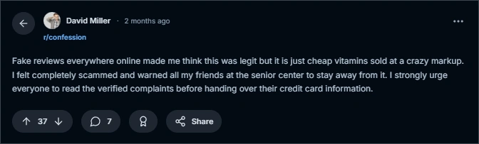 Customer review in Reddit about Javacept supplement.