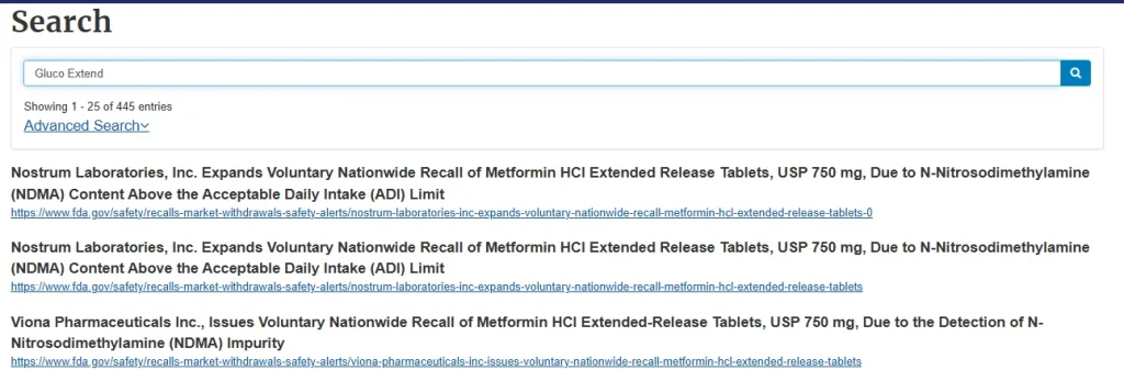 fda of glucoextend