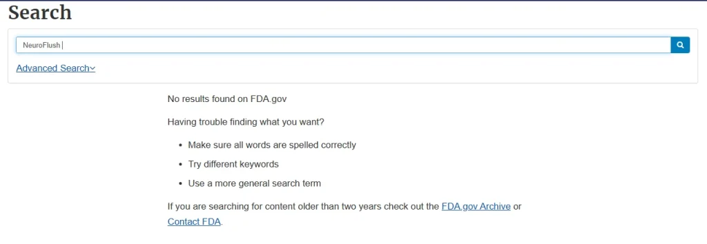 neuroflush fda