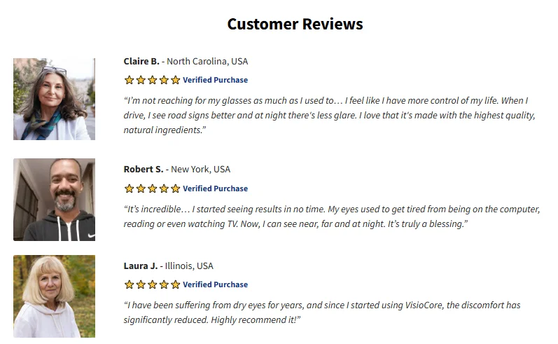 manipulated customer review for visiocore