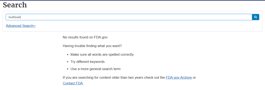 audiquiet fda