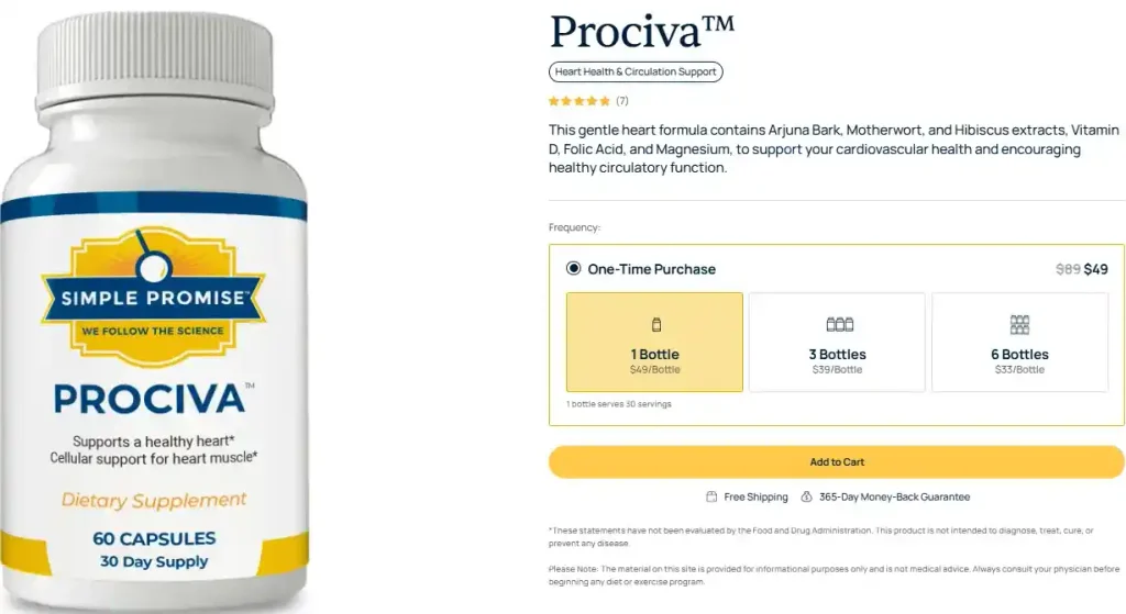 price list of prociva product