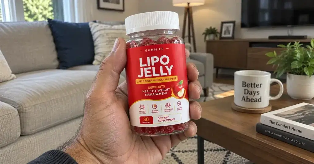Holding lipo jelly bottle in hand