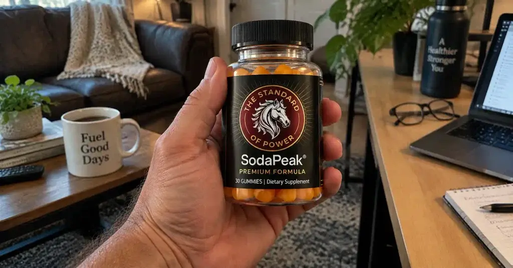 Holding sodapeak bottle in hand