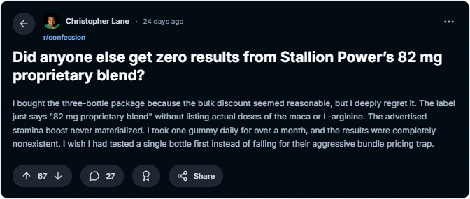 Stallion gummies reddit review