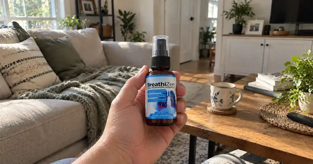 User holding breathizen bottle