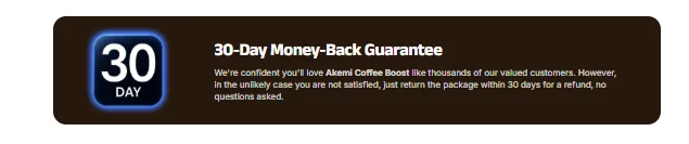 Alkemi Coffe Boost money back guarantee