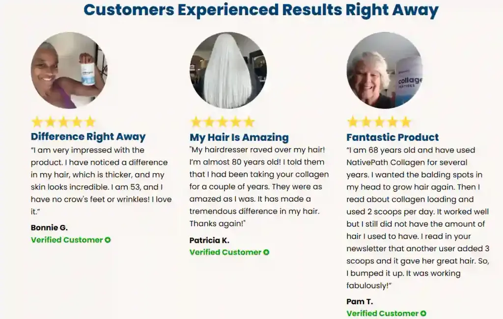 Native Path collagen peptides customers reviews