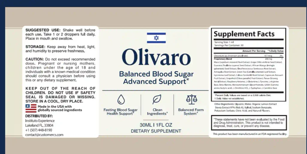 Olivaro ingredients