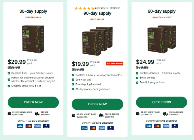 Slimqa slim coffee booster pricing