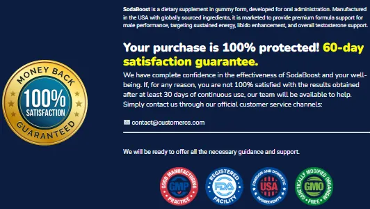 SodaBoost 60 day money back guarantee