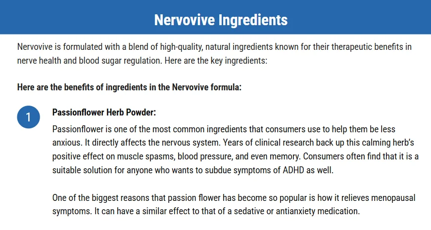 nervo vive ingredients