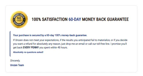 uro zen prostate support supplement 60 DAY Money Back Guarantee