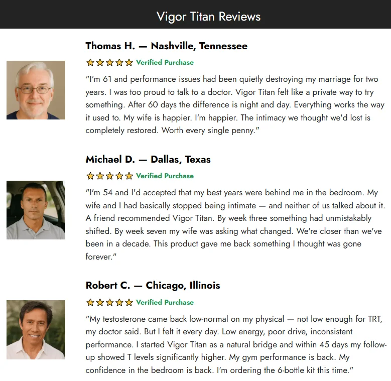 vigortitan fabricated reviews